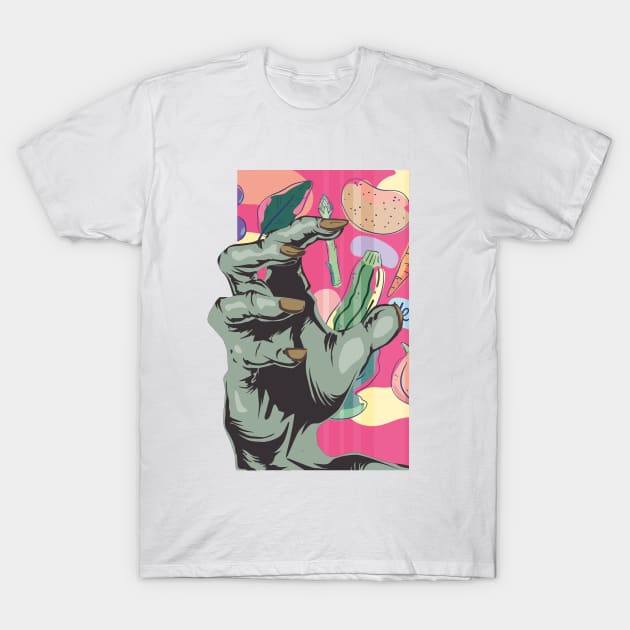 Vegetarian Zombie Hand T-Shirt by badCasperTess